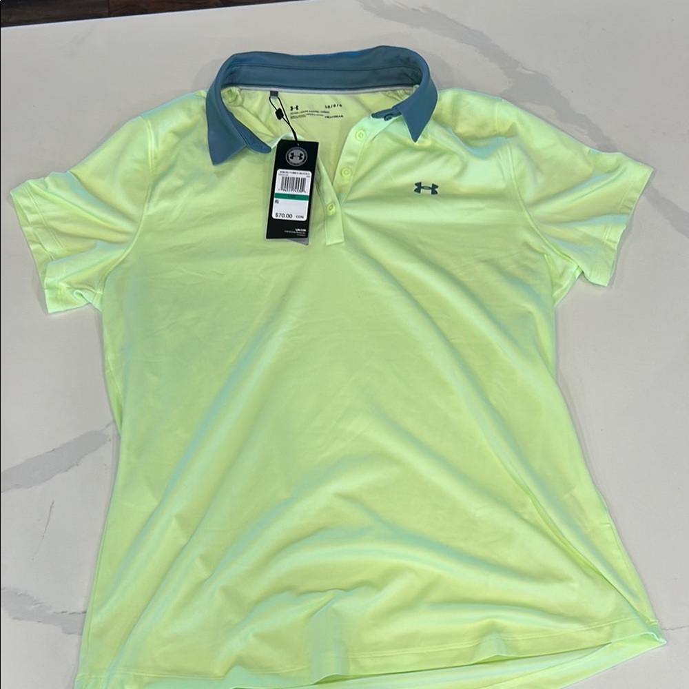 Under Armour Lime Green Golf Polo